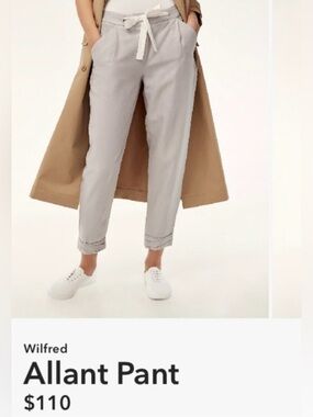 Wilfred Light Grey Cropped Tapered ALLANT Pants 10